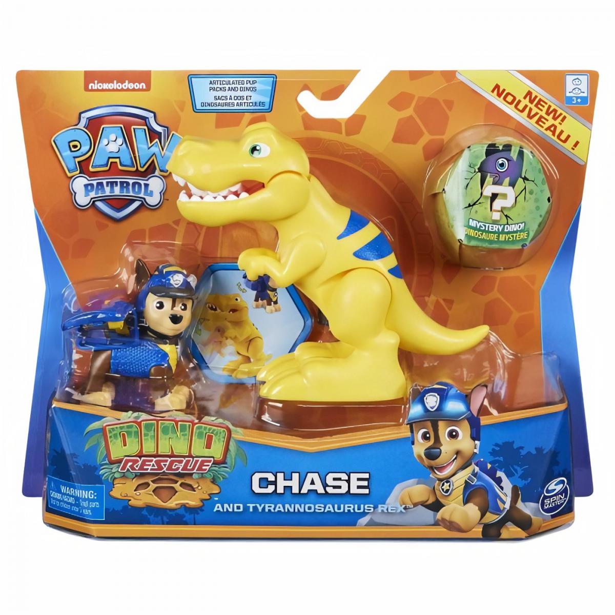 Paw Patrol - Spin Master 6059509 - Paw Patrol Pack de 2 Figurines Dino Rescue - Modèle Chase - Animaux