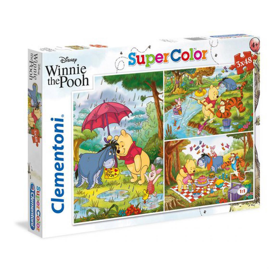 Ludendo - Puzzles SuperColor 3x48 pièces - Winnie the Pooh - Animaux
