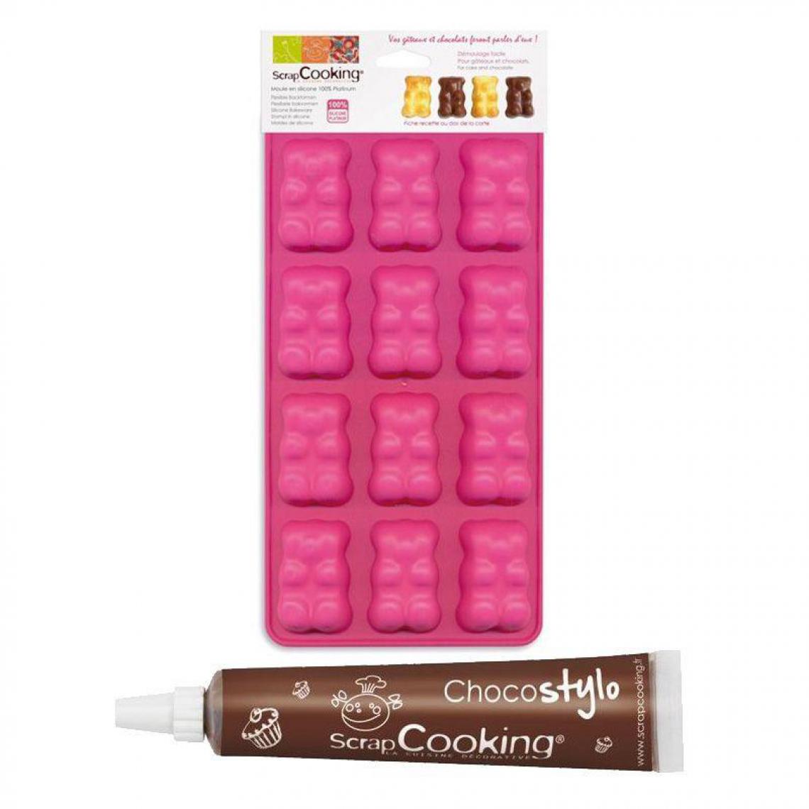 Scrapcooking - Moules oursons guimauve-chocolat + 1 Stylo chocolat offert - Kits créatifs