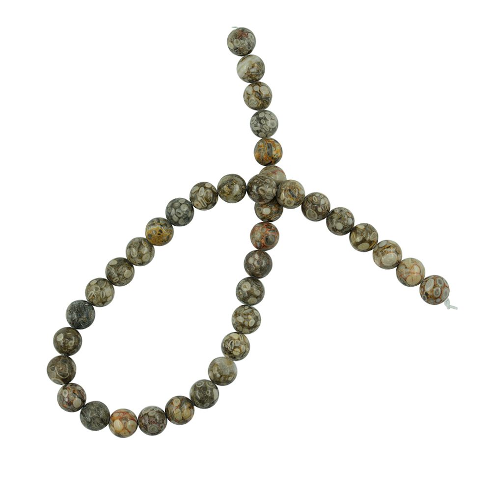 marque generique - Perles rondes grises naturelles natueal maifanite pierre un brin 15.5 pouce 8mm - Perles