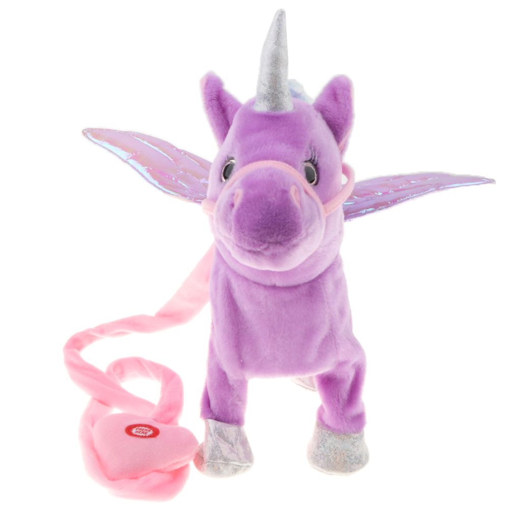 marque generique - peluche peluche animal licorne musical cheval jouet électrique marche cheval violet - Animaux