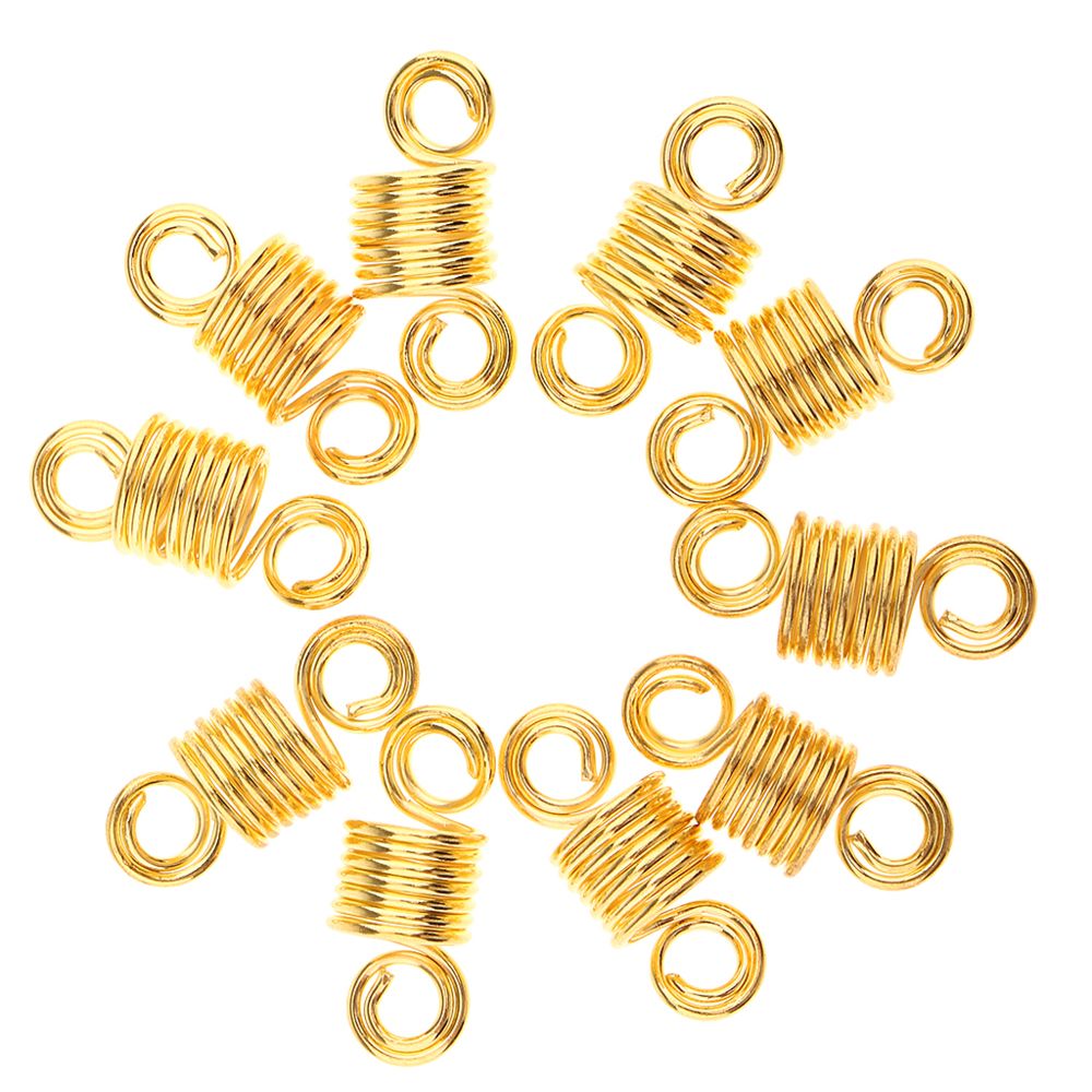 marque generique - 10 pièces or spirale clips cheveux bobine dreadlocks tresse perles perruque bijoux - Perles