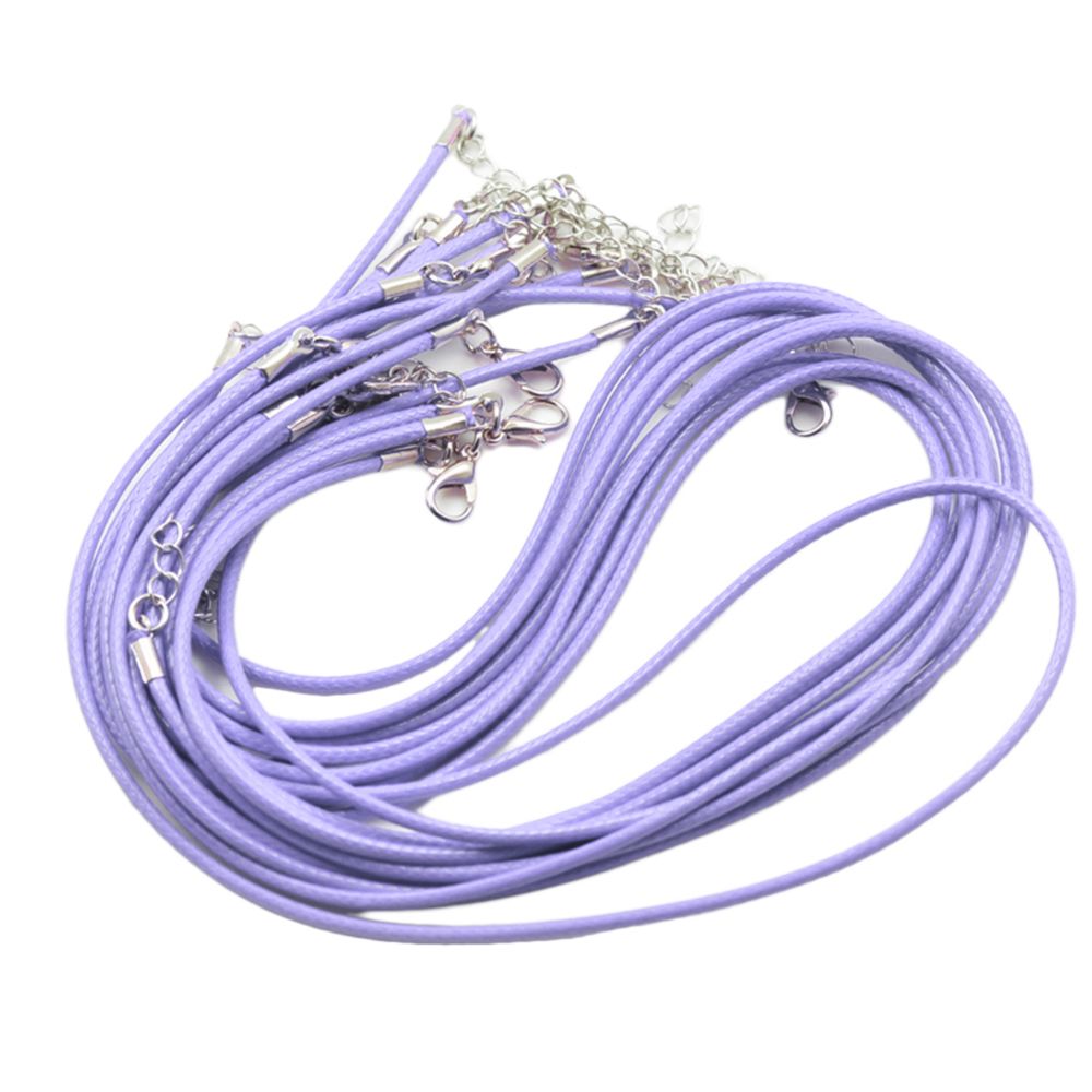 marque generique - 10x chaînes de collier de cordon de cire fermoir coloré pour la fabrication de bijoux diy violet - Perles