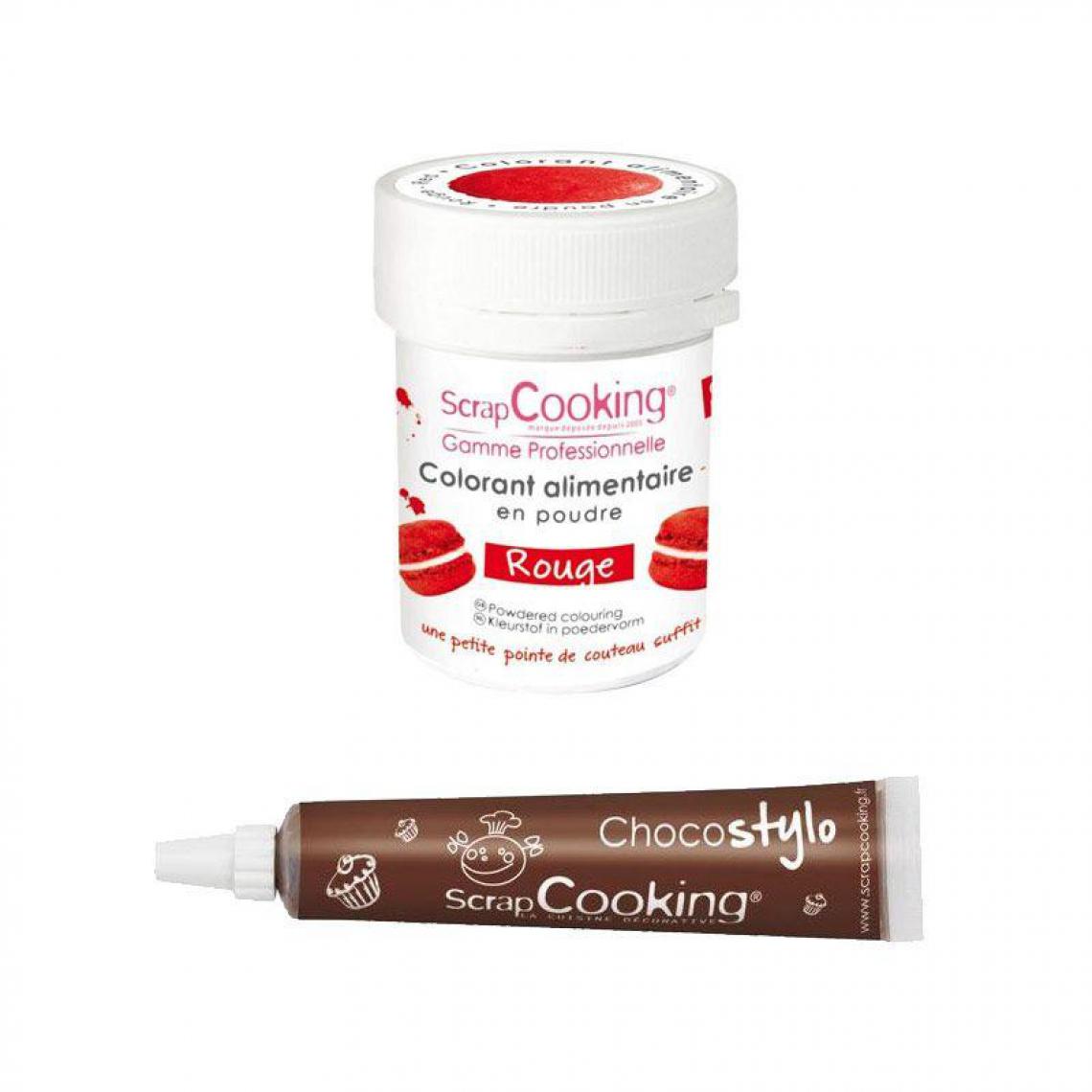 Scrapcooking - Stylo chocolat + Colorant alimentaire Rouge - Kits créatifs