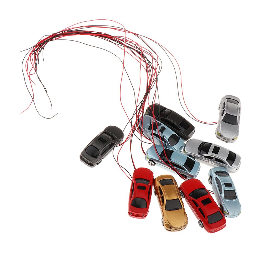 marque generique - 10pcs briller peint voiture modèle kit sable accessoires de stationnement disposition de stationnement - Accessoires maquettes