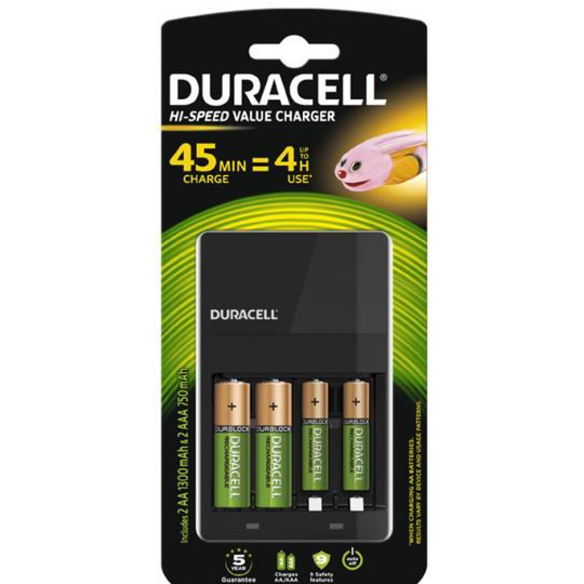 Duracell - Chargeur universel Duracell CEF14, incl. 2xAA 2xAAA - Batteries et chargeurs