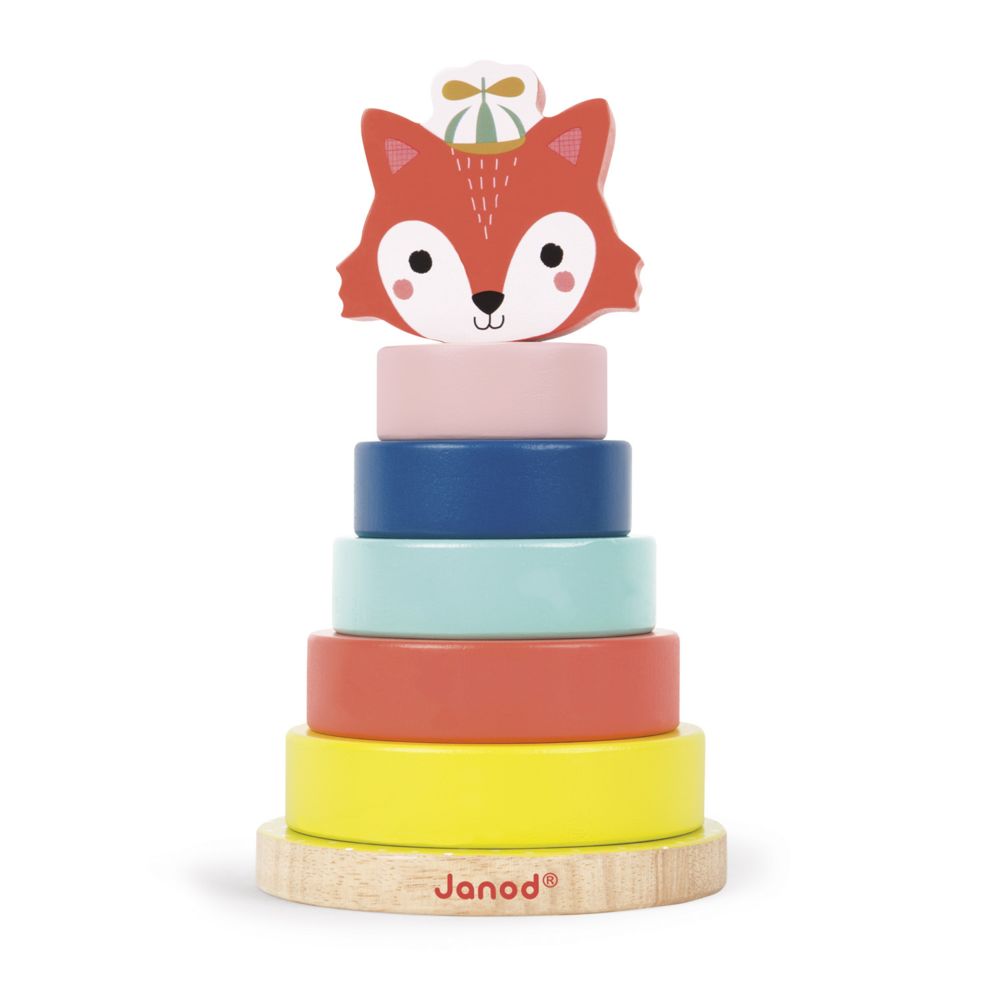 Janod - Empilable Renard baby Forest - Jouets à empiler
