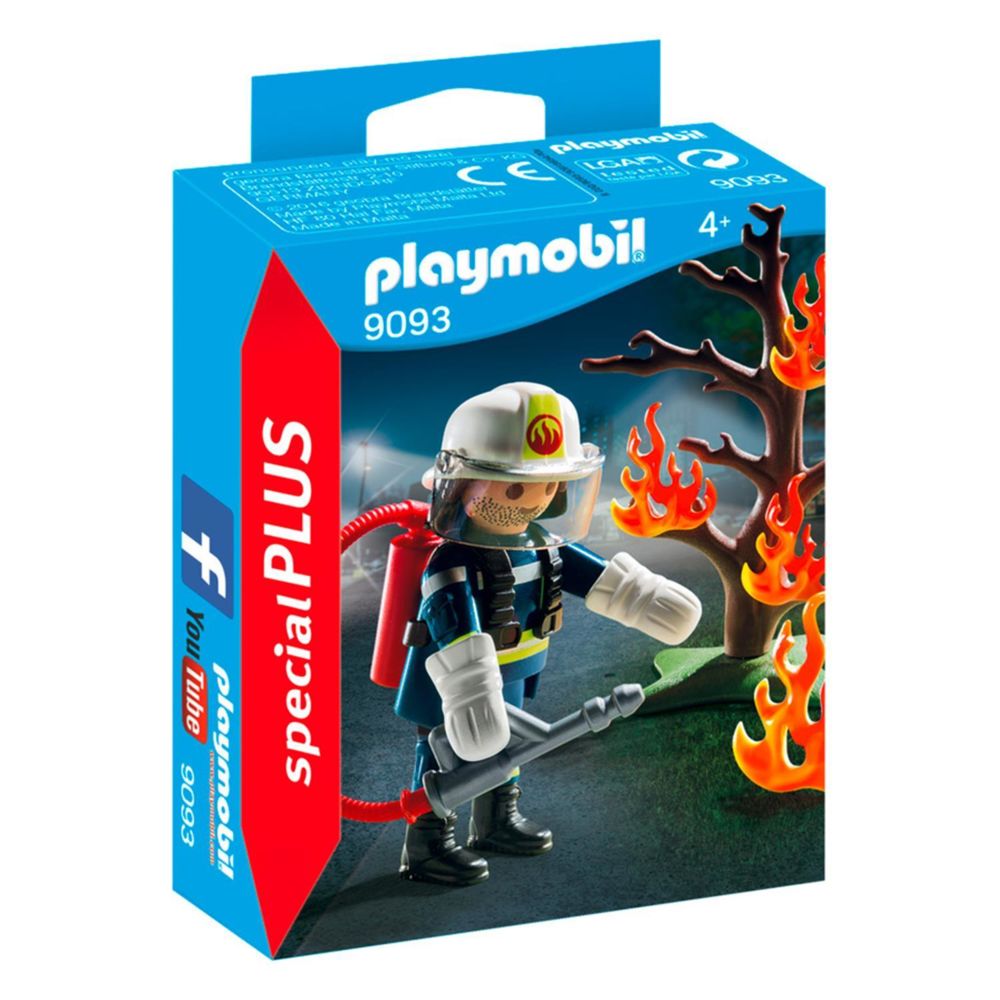 Playmobil - PLAYMOBIL 9093 Pompier avec arbre en feu - Playmobil