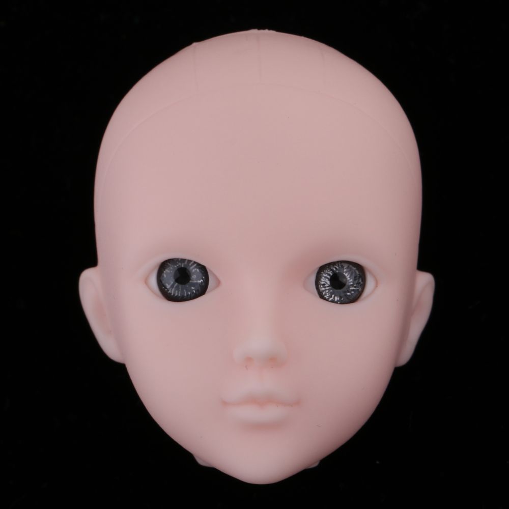 marque generique - 1/6 fille tête de poupée aux yeux gris pour les parties du corps de la poupée bjd xinyi - Poupons