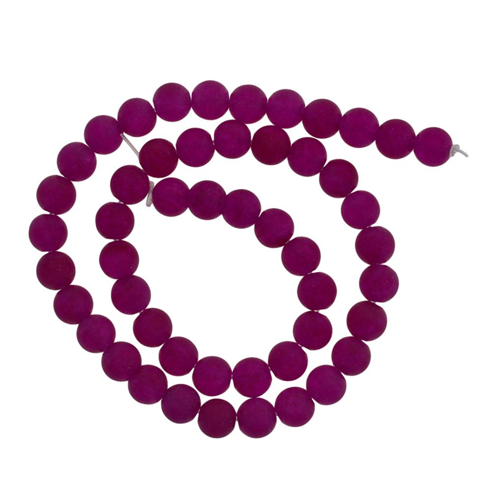 marque generique - Bijoux polis mats ronds de 8mm faisant des perles en vrac fuchsia coloré - Perles