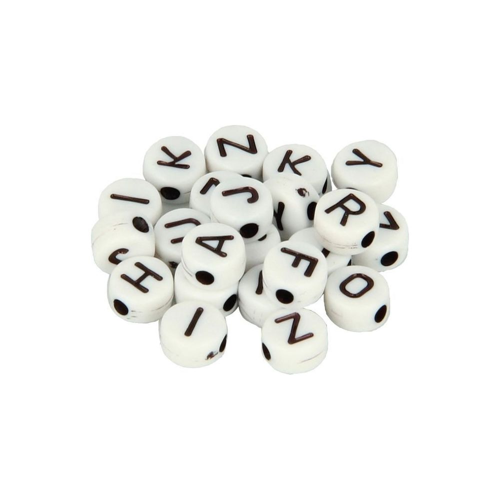 Artemio - Perle Dé Alphabet 7mm blanc et noir 300 pièces - Artémio - Perles