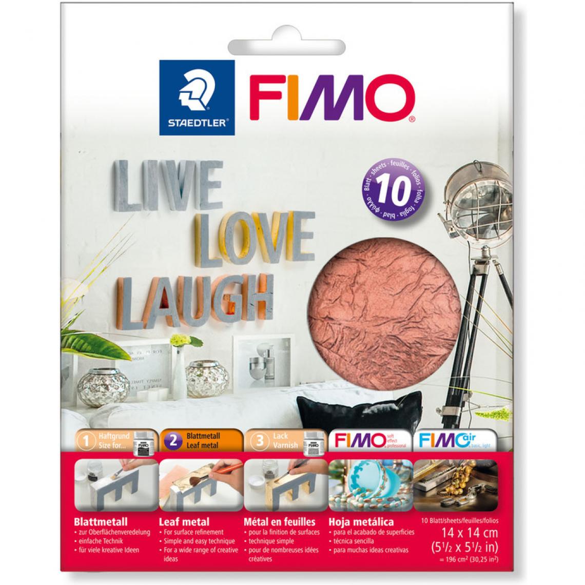 Fimo - FIMO Métal en feuilles, 10 feuilles, cuivre () - Bricolage et jardinage