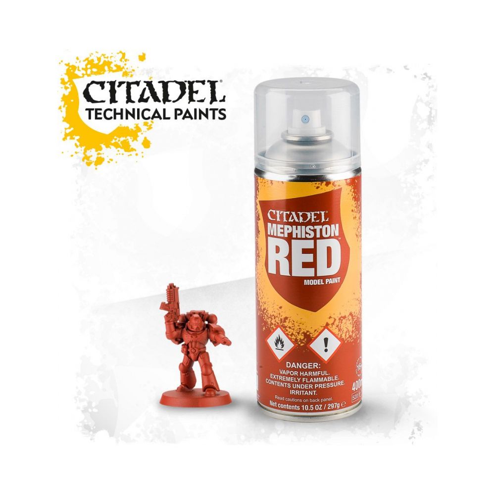 Games Workshop - Citadel Bombe sous-couche - Aerosol Mephiston Red - Guerriers