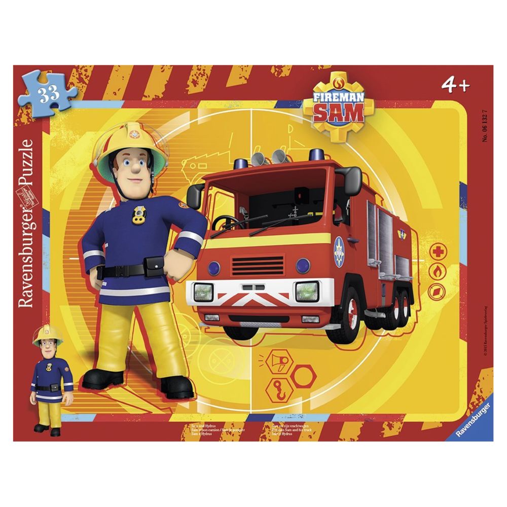Ravensburger - Puzzle 33 pièces : Sam le pompier et son camion - Animaux