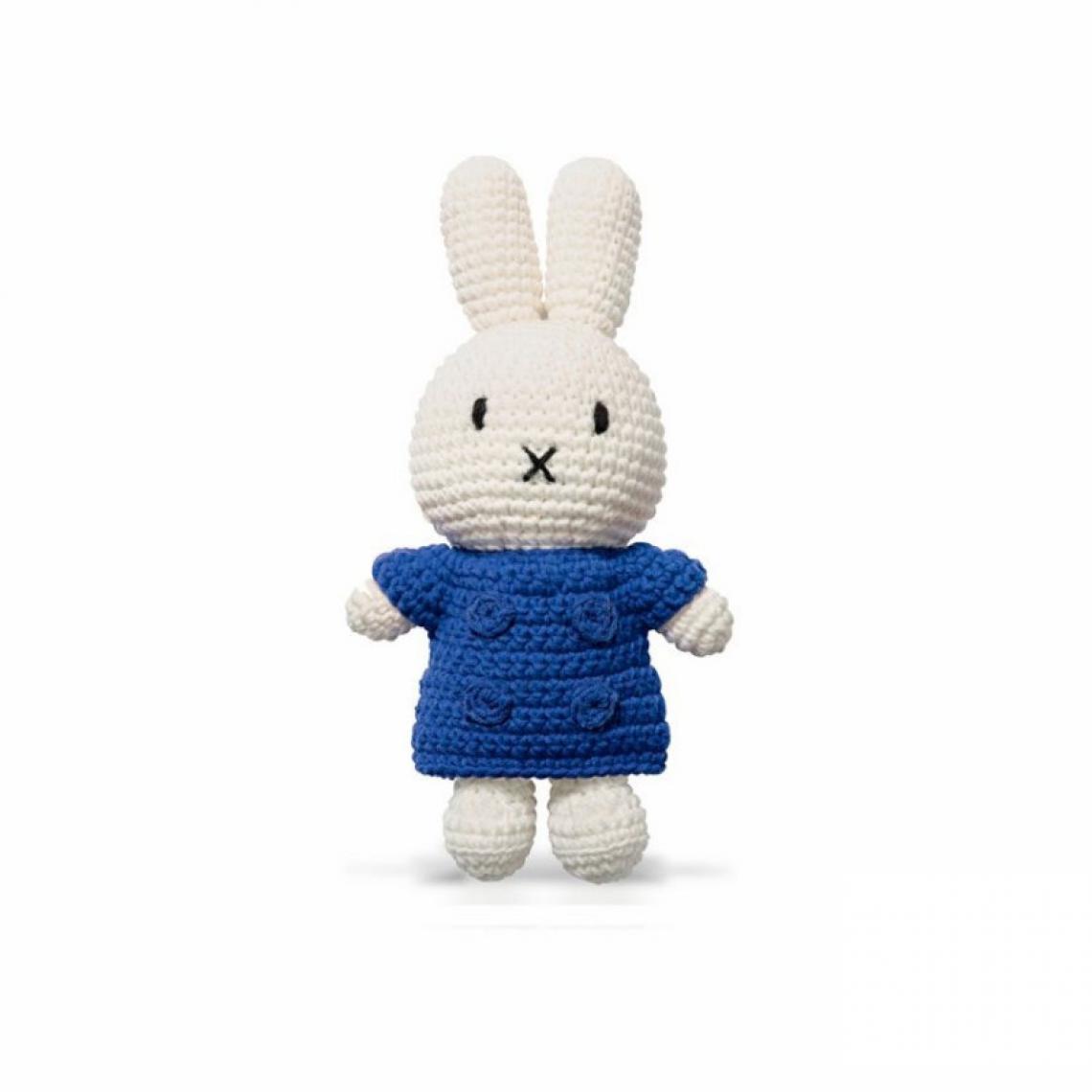 Ac-Deco - Peluche Miffy en crochet - L 10 x l 5 x H 25 cm - Bleu - Doudous