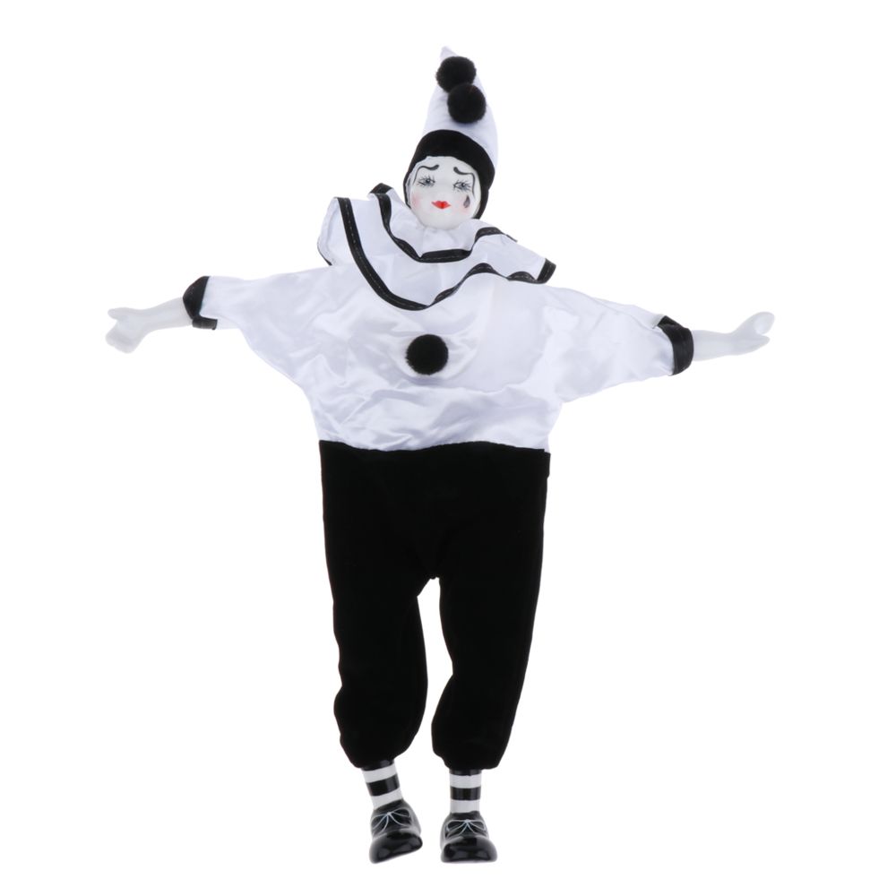 marque generique - Poupées Clowns Porcelaine Petits Poupées Clown Décor Circus Clown Ornament noir - Poupons