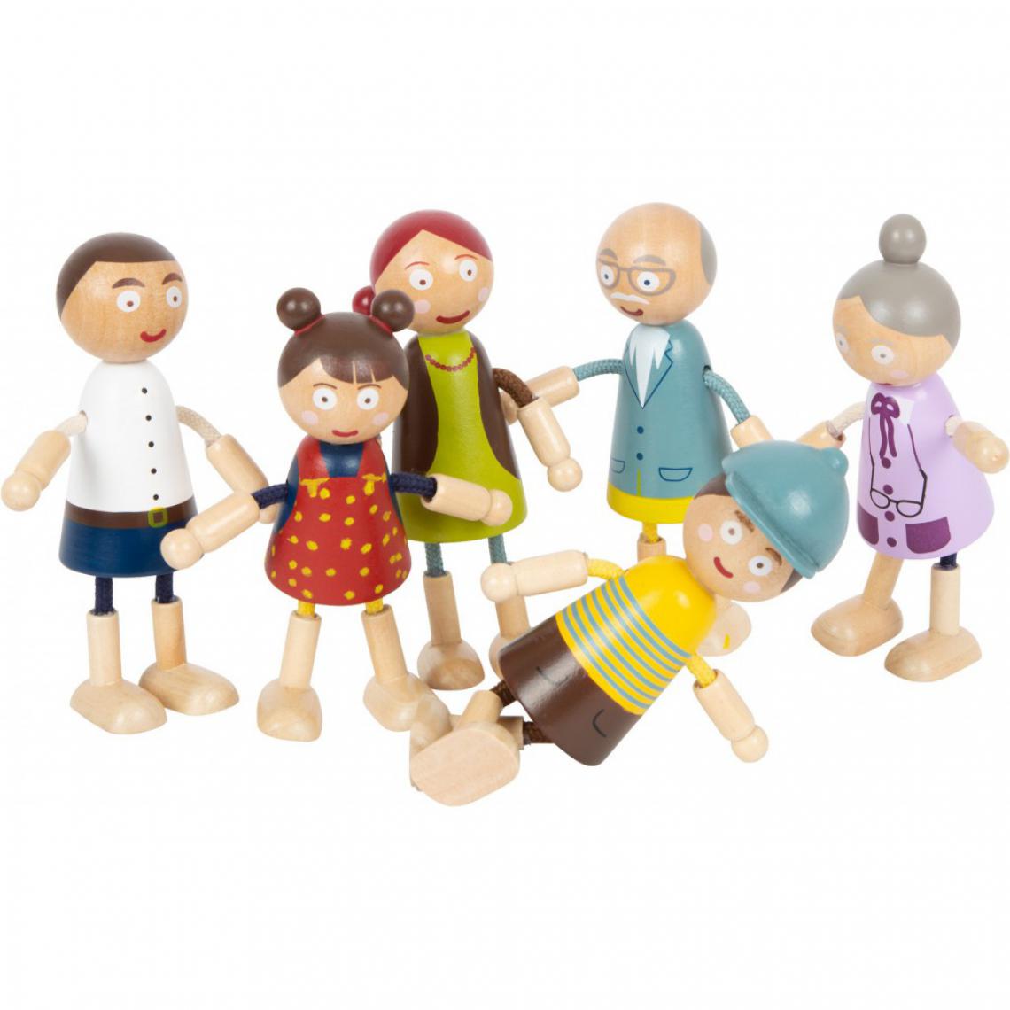 Small Foot - Famille de poupées souples en bois - Poupées