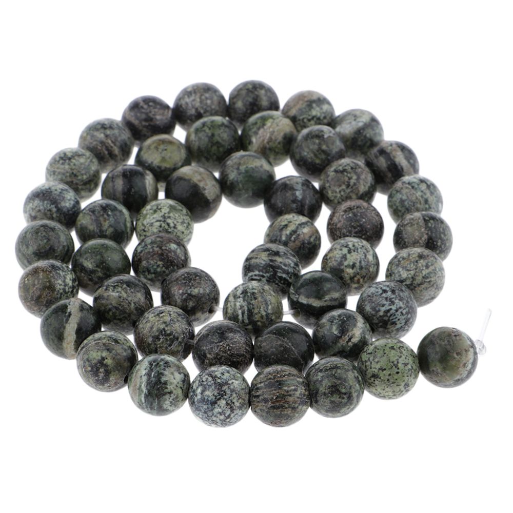 marque generique - Pierre de zèbre verte surface lisse perles rondes pour la fabrication de bijoux 8MM - Perles