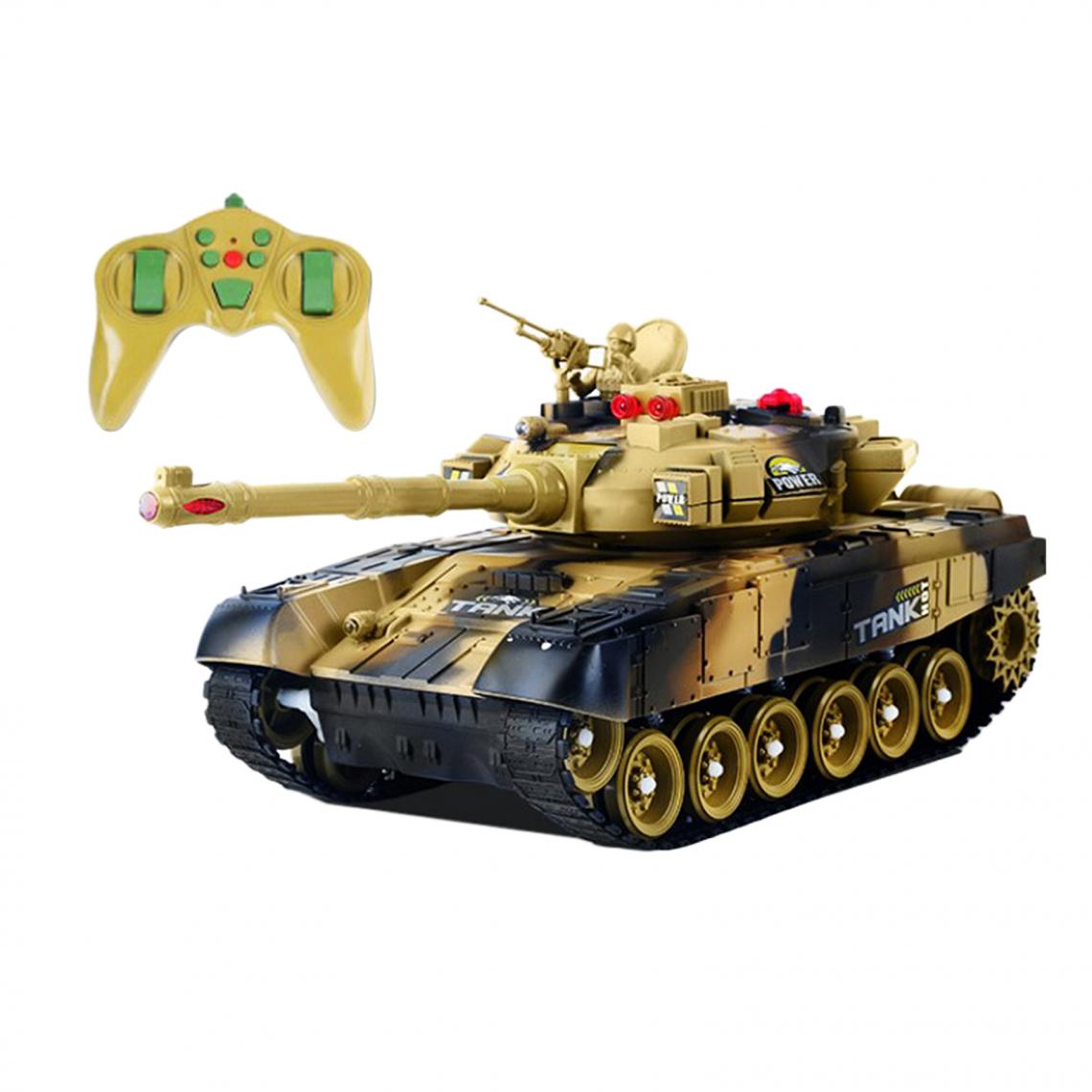 marque generique - 2.4Ghz 17 Pouces RC Tank Car Remote 80m Tank Toy Boy's Gifts Enfants Adultes Marron - Voitures