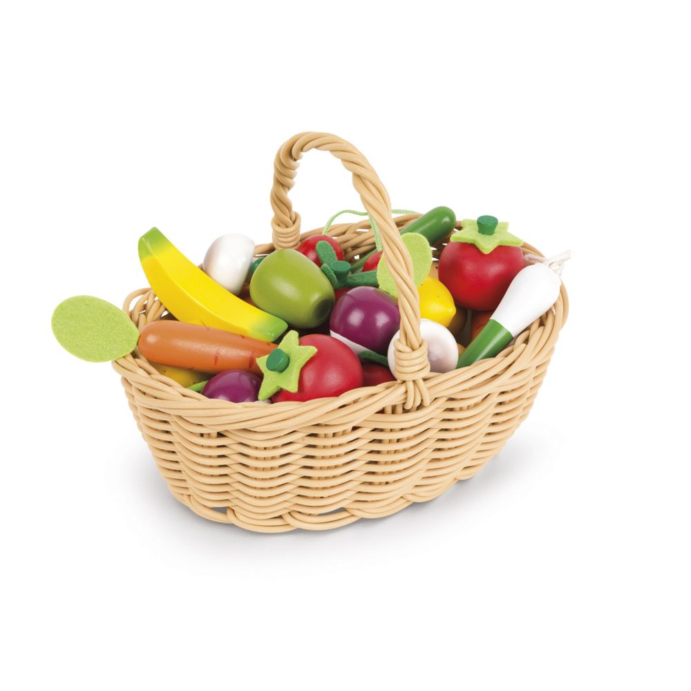 Janod - Panier de 24 fruits et légumes - Cuisine et ménage