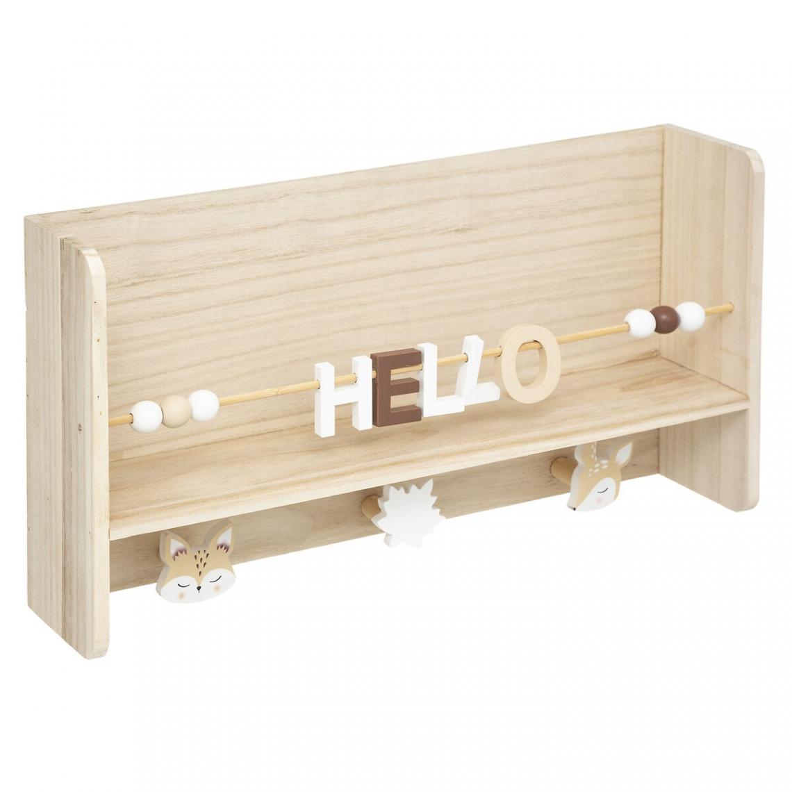 Atmosphera, Createur D'Interieur - Patère avec étagère pour enfant - Hello - Lettres en bois