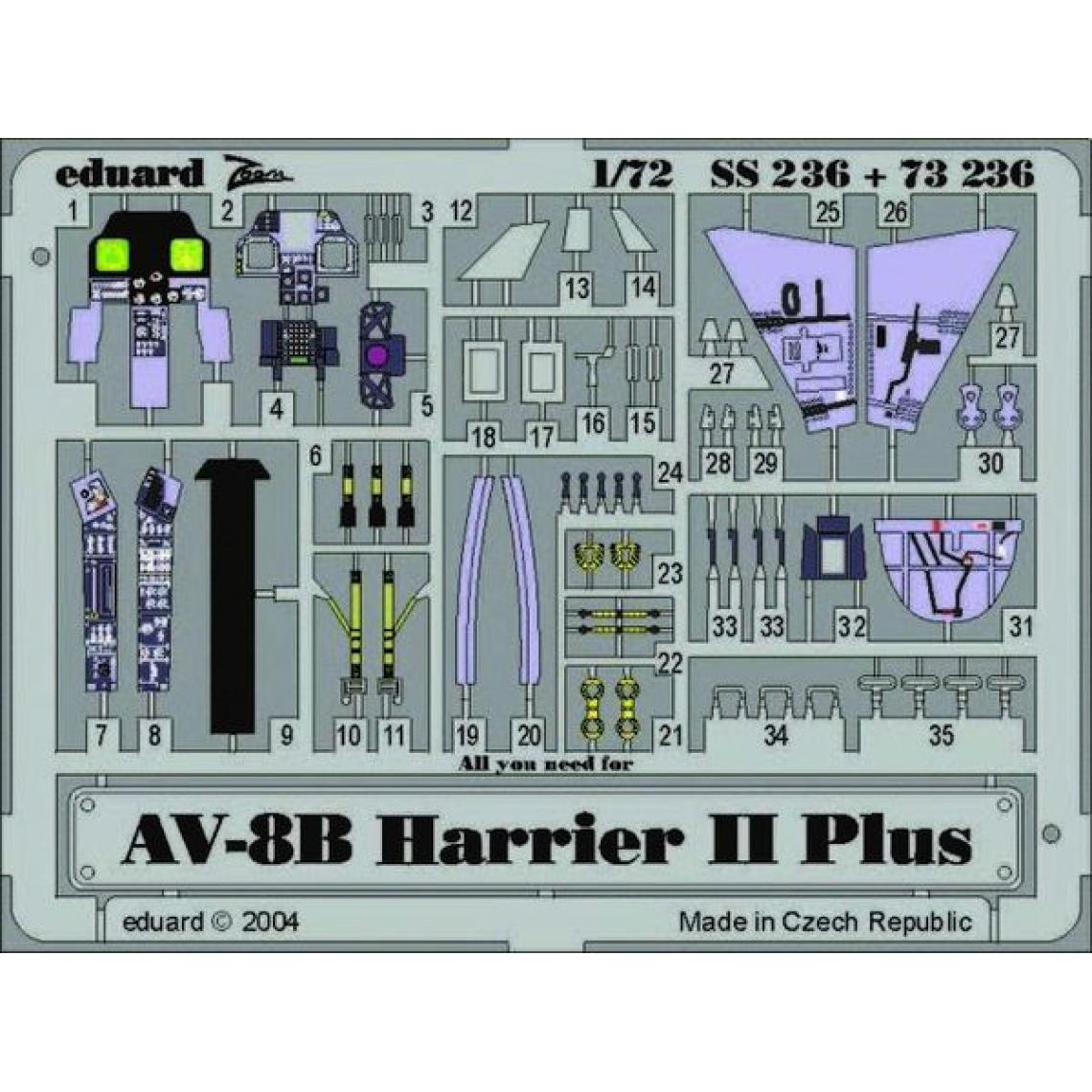 Eduard - AV-8B Harrier II Plus - 1:72e - Eduard Accessories - Accessoires et pièces
