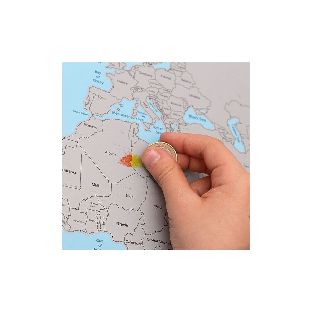 Totalcadeau - Mappemonde à gratter enfant plus de 8 ans Map Monde carte - Jeux éducatifs