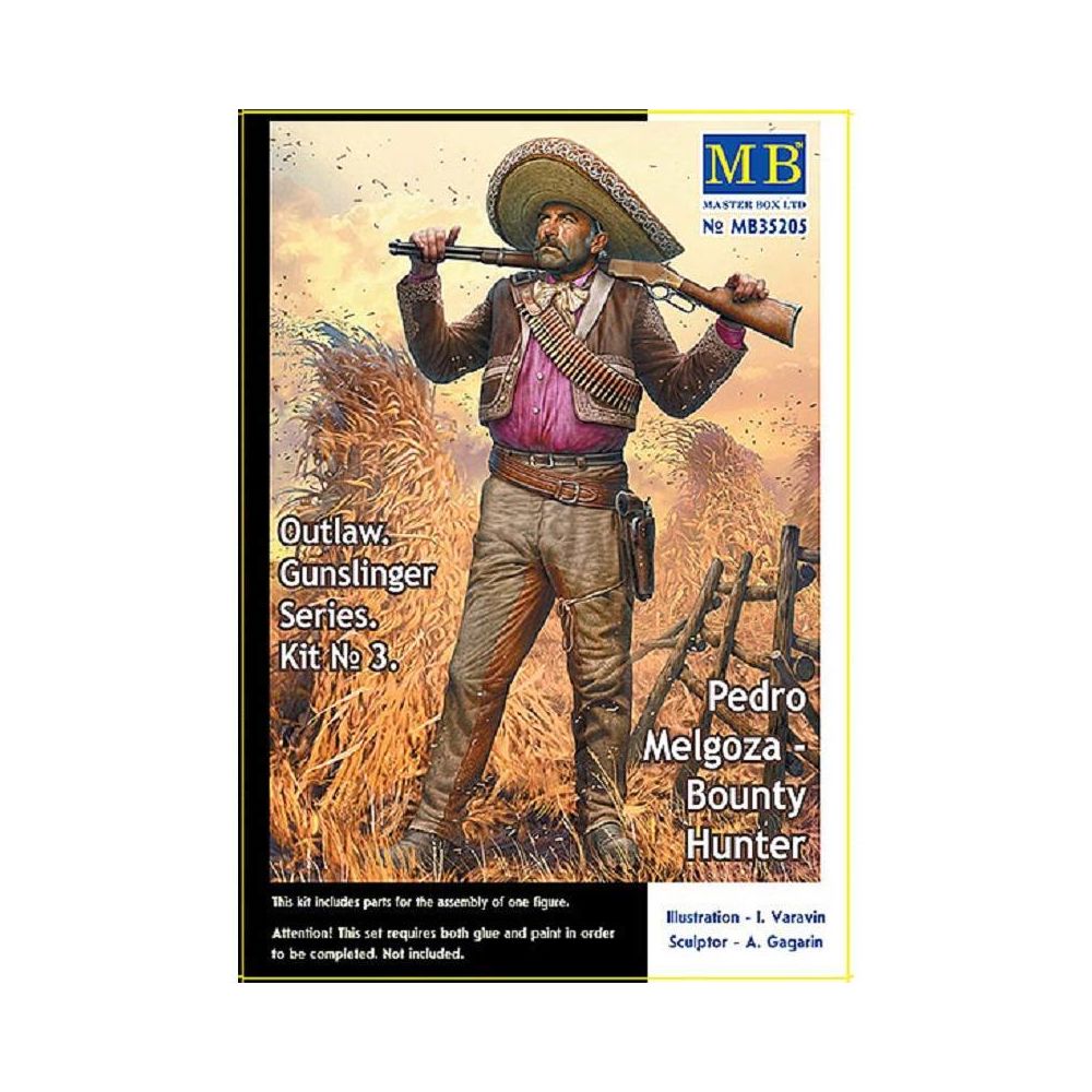 Master Box - Figurine Mignature Outlaw. Gunslinger Series. Kit No. 3. Pedro Melgoza - Bounty Hunter - Figurines militaires