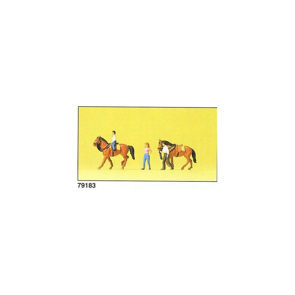 Preiser - Preiser Horseback Riding to People who Painted PVC N (1/160) 79183 - Accessoires et pièces