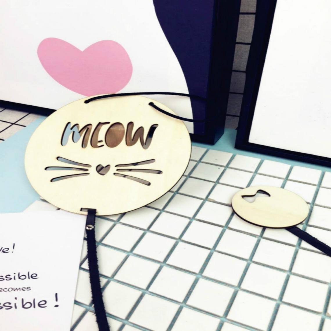 Wewoo - Photo Show Carte de décoration murale en corde de vachette bois avec de chambre d'enfants Meow - Dessin et peinture