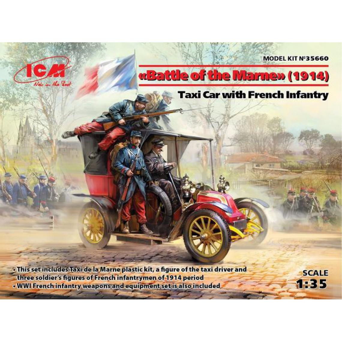 Icm - Battle of the Marne(1914),Taxi car wit French Infantry- 1:35e - ICM - Accessoires et pièces