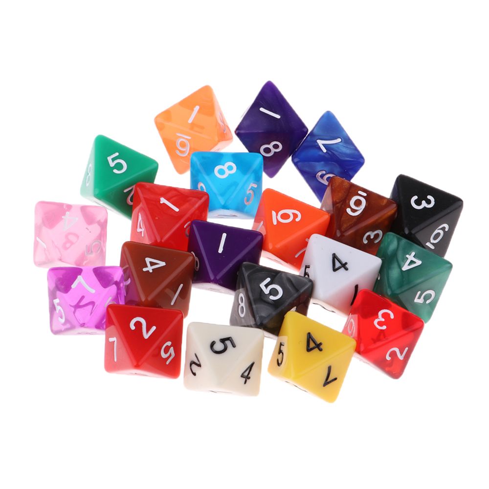 marque generique - Jeu de 20 jeux de dés polyédriques pour le jeu de table Kids Math Practice 8 faces - Jeux de rôles