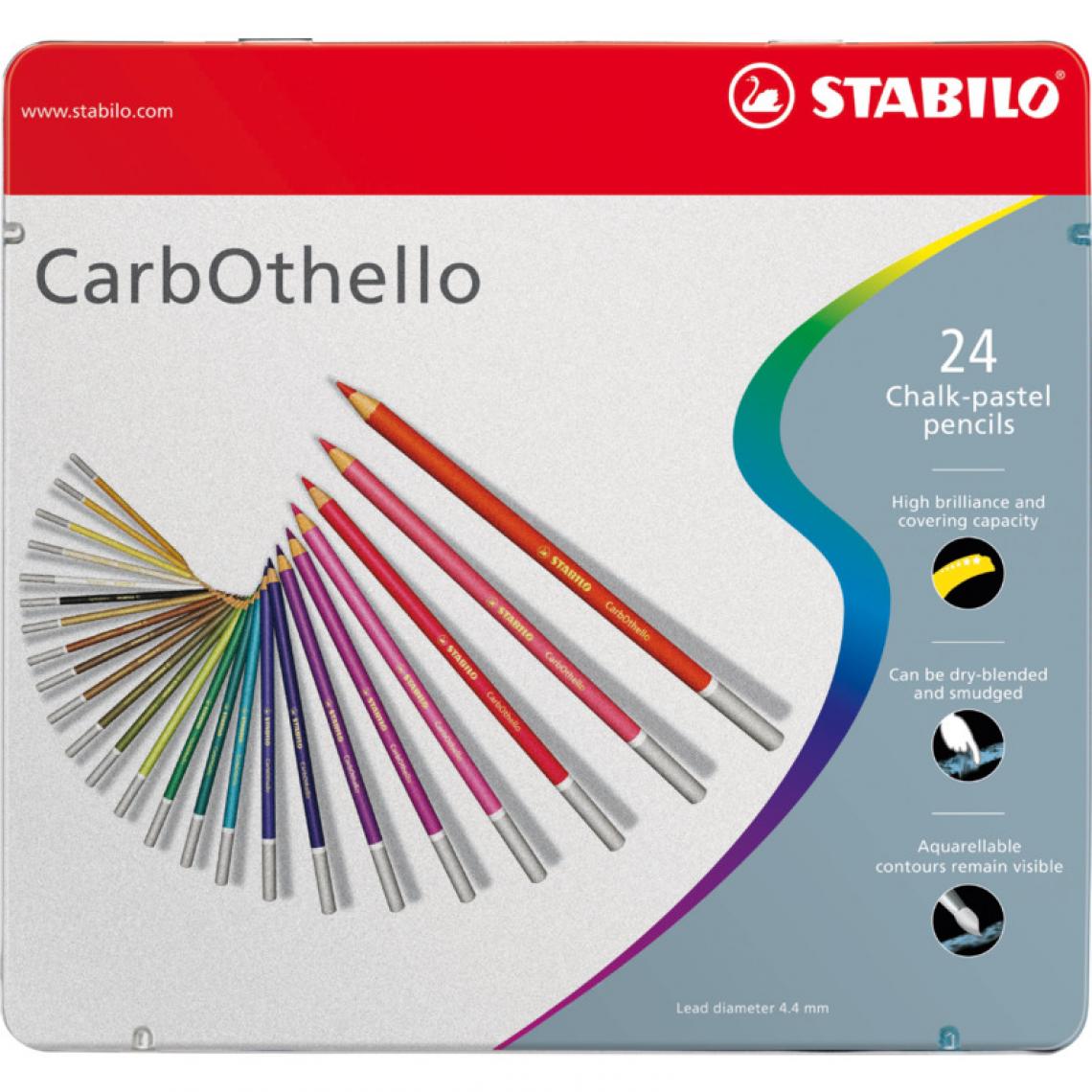 Stabilo - STABILO Crayon pastel CarbOthello, étui métallique de 24 () - Bricolage et jardinage