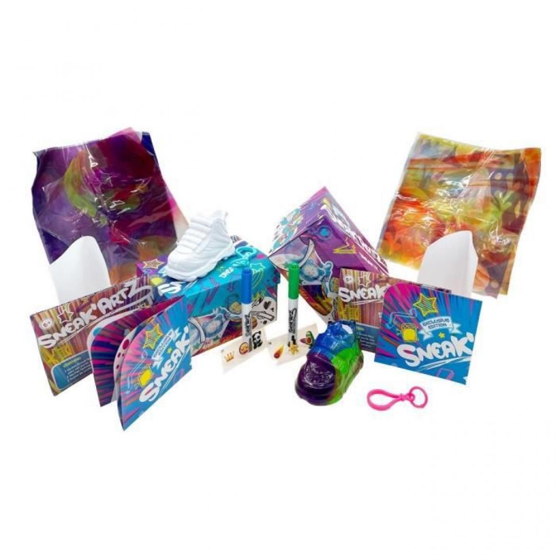 Splash Toys - Sneak'Artz Shoebox Série 2 - 2 Baskets a customiser - Boîtes Violette et Bleue - Dessin et peinture