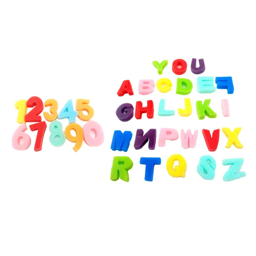 marque generique - 36x Numéro 0-9 Lettres éponge Doigt Dessin A-Z Alphabets Enfants Apprentissage Jouet - Accessoires Puzzles