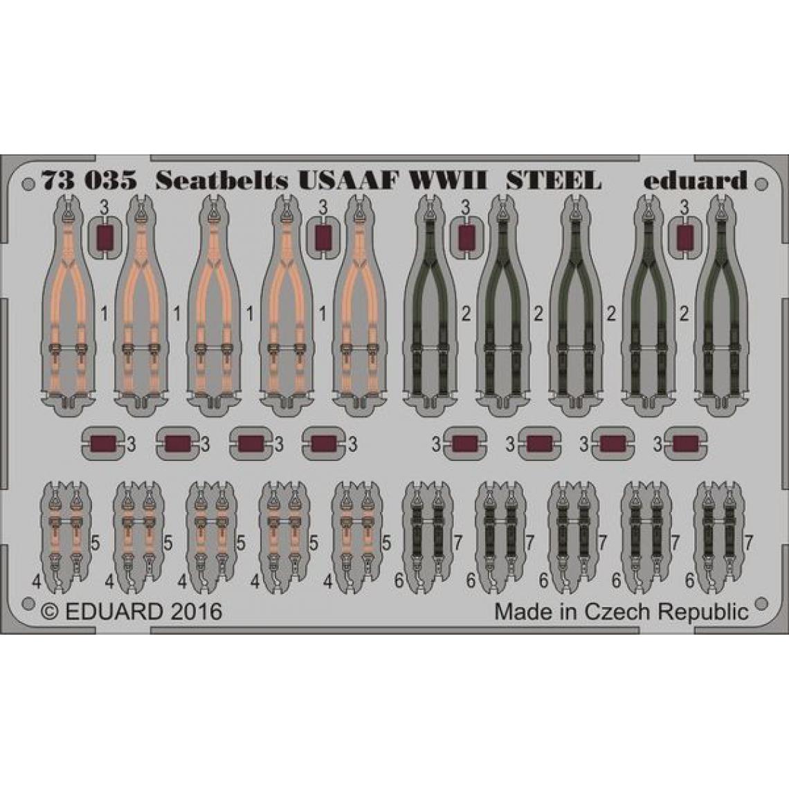 Eduard - Seatbelts USAAF WWII STEEL - 1:72e - Eduard Accessories - Accessoires et pièces