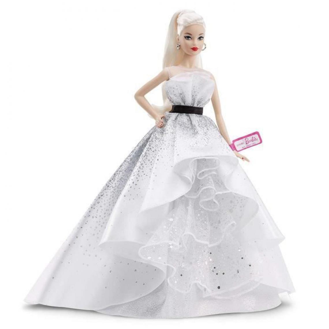 Mattel - BARBIE SIGNATURE - 60eme Anniversaire Barbie Blonde et Robe Diamants - Poupee Mannequin - Poupées mannequins