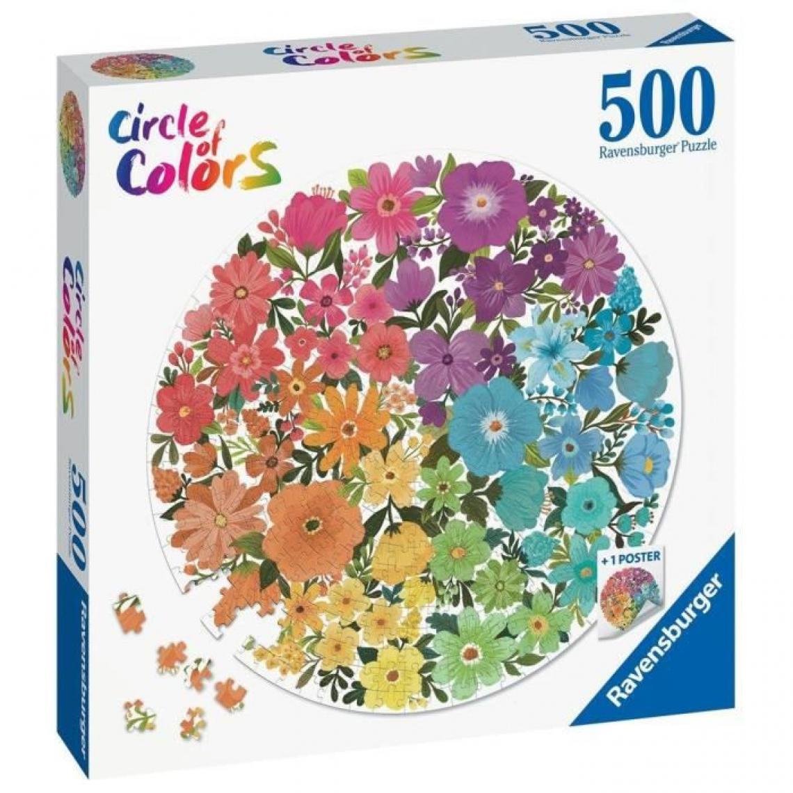 Ravensburger - Ravensburger - Puzzle rond 500 pieces - Fleurs (Circle of Colors) - Animaux