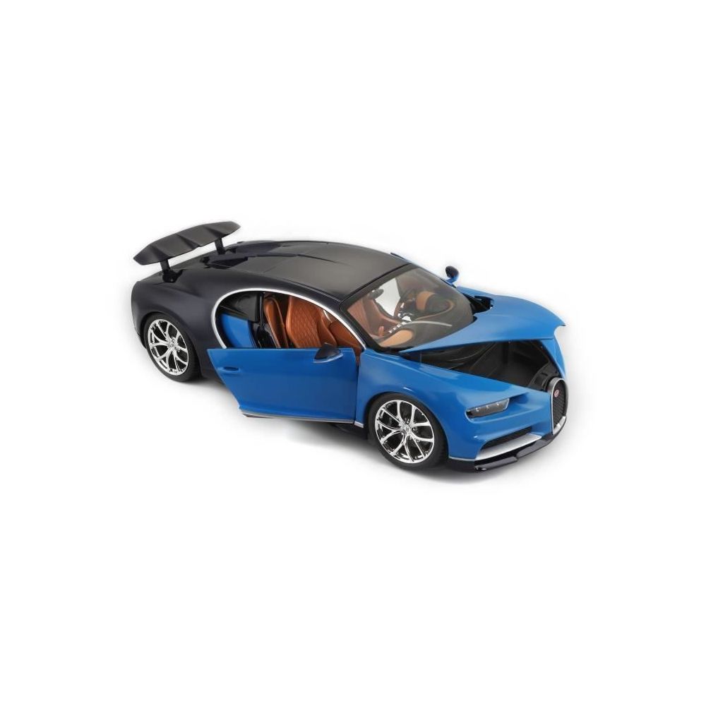 marque generique - VEHICULE MINIATURE ASSEMBLE - ENGIN TERRESTRE MINIATURE ASSEMBLE Voiture de collection en métal Bugatti Chiron bleue a l'échelle 1/18eme - Voitures