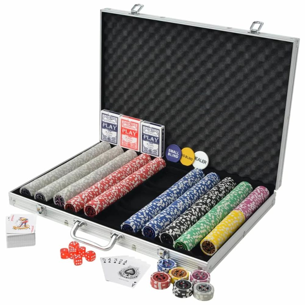 marque generique - Icaverne - Jetons et malettes de poker famille Jeu de poker avec 1000 jetons Laser Aluminium - Mallettes