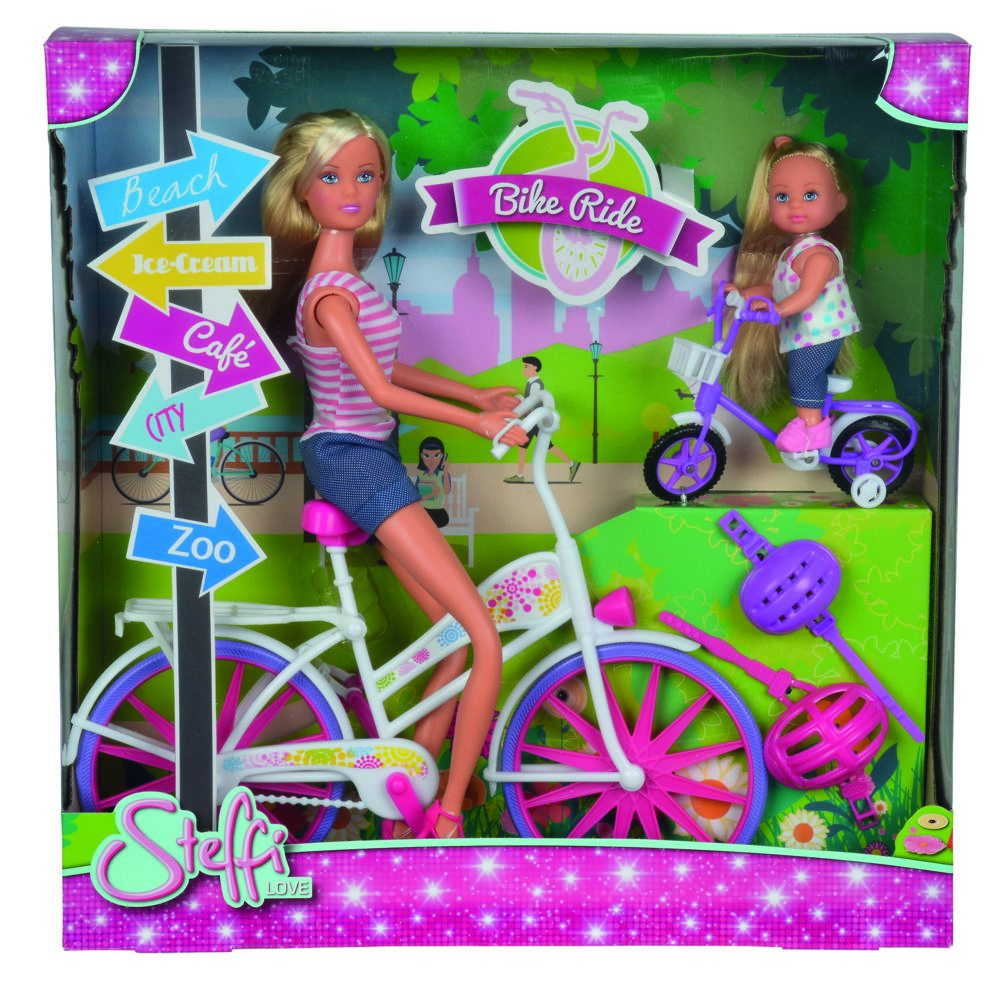 Smoby - Steffi Love promenade a vélo + Evi - 105733045. - Poupées mannequins