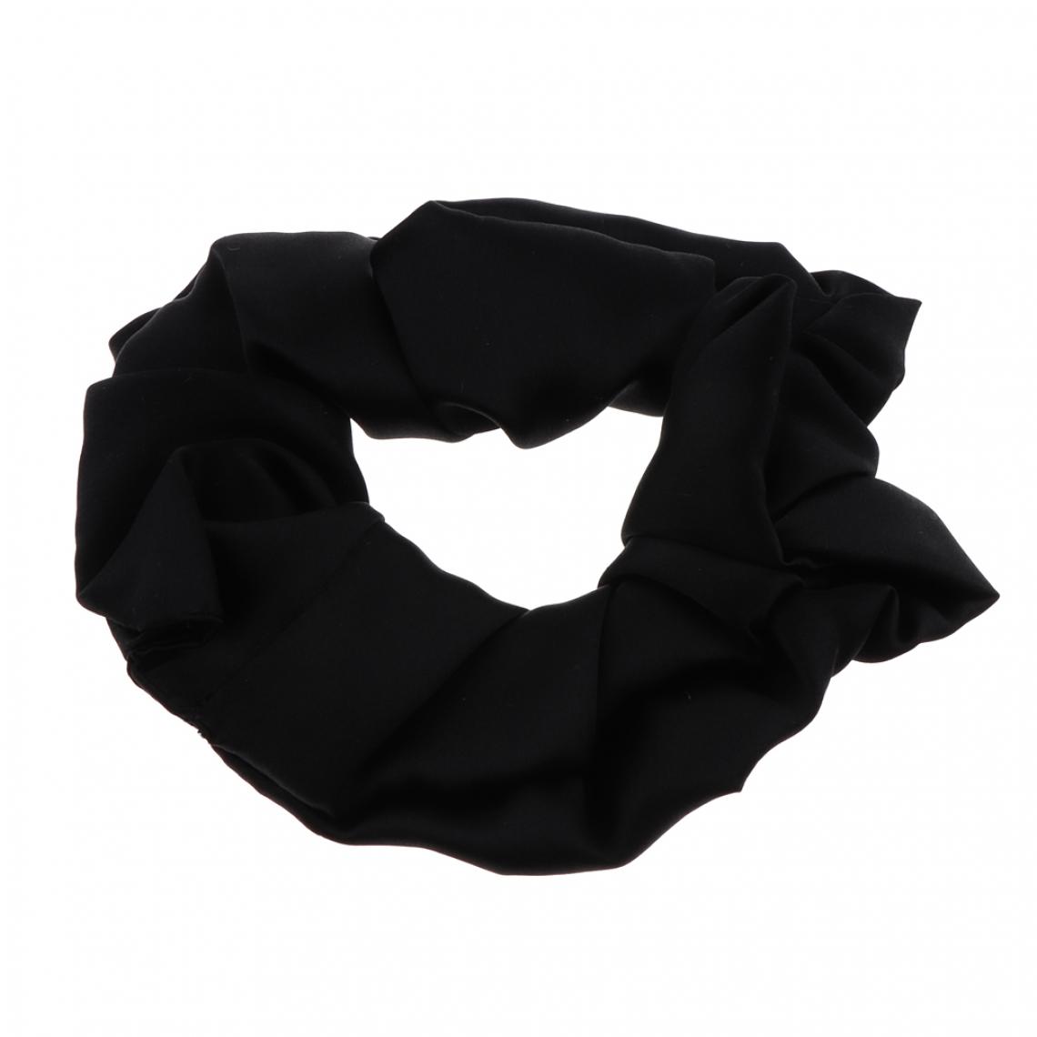 marque generique - Mouchoir Soie Cheveux Chouchous Élastique Bande De Cheveux Cravates Doux Bobble Cheveux Noir - Perles