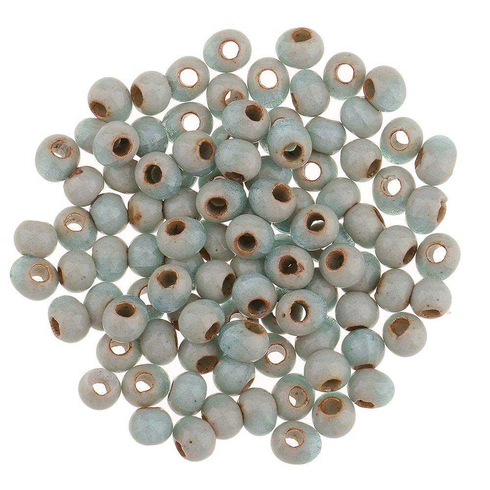 marque generique - 100 couleurs vintage 6mm perles en céramique en vrac charmes pour la fabrication de bijoux couleur 4 - Perles