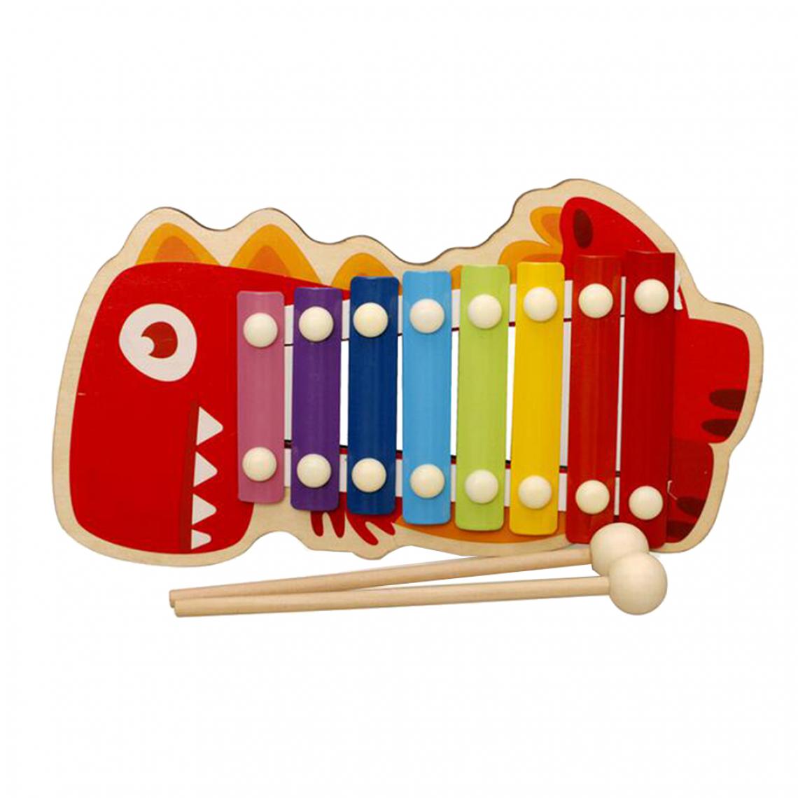 marque generique - jouet en bois animal octave 8 tons frapper xylophone piano balle marteler crocodile - Jeux éducatifs