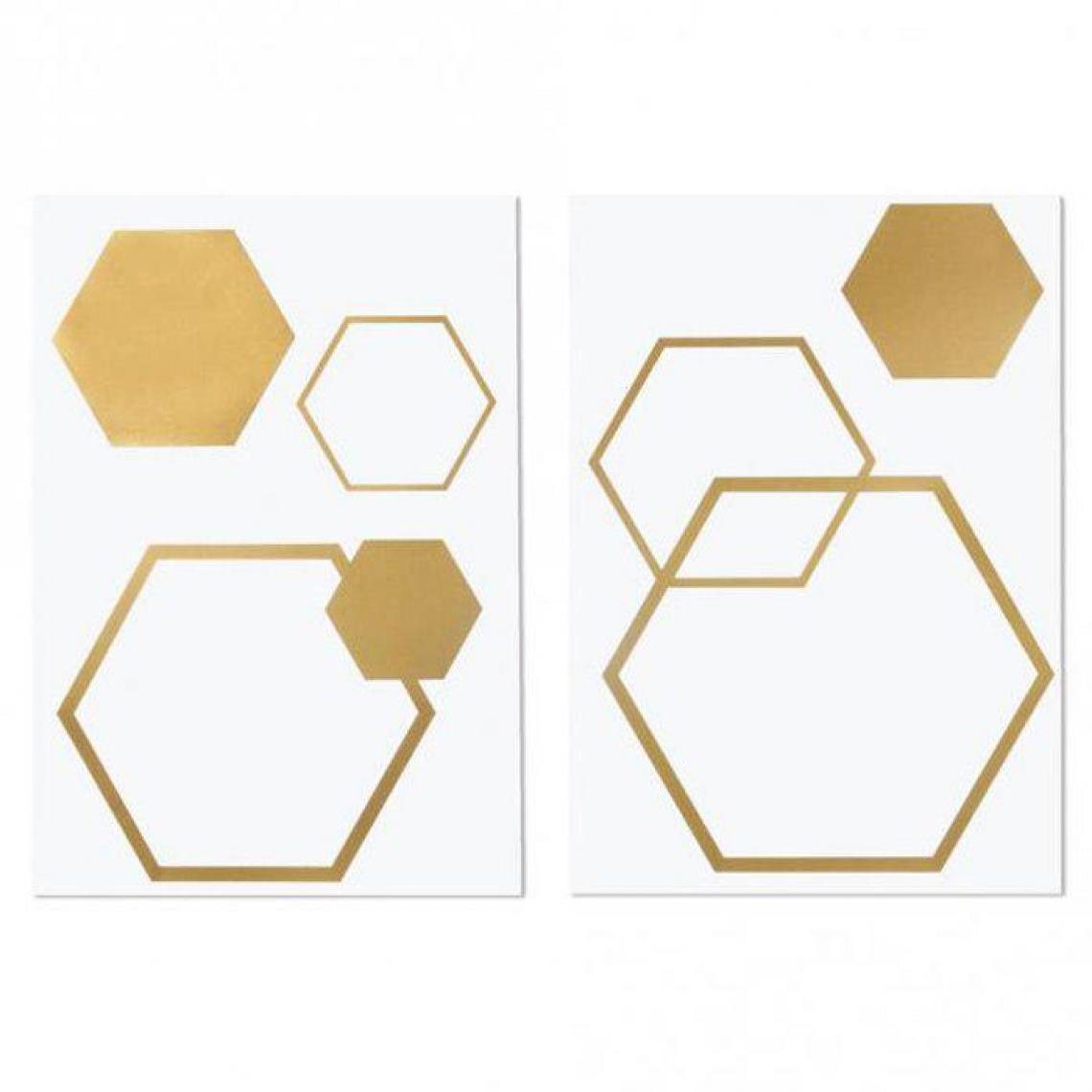 Rayher - Transfert 6 hexagones dorés thermocollants à repasser - Dessin et peinture