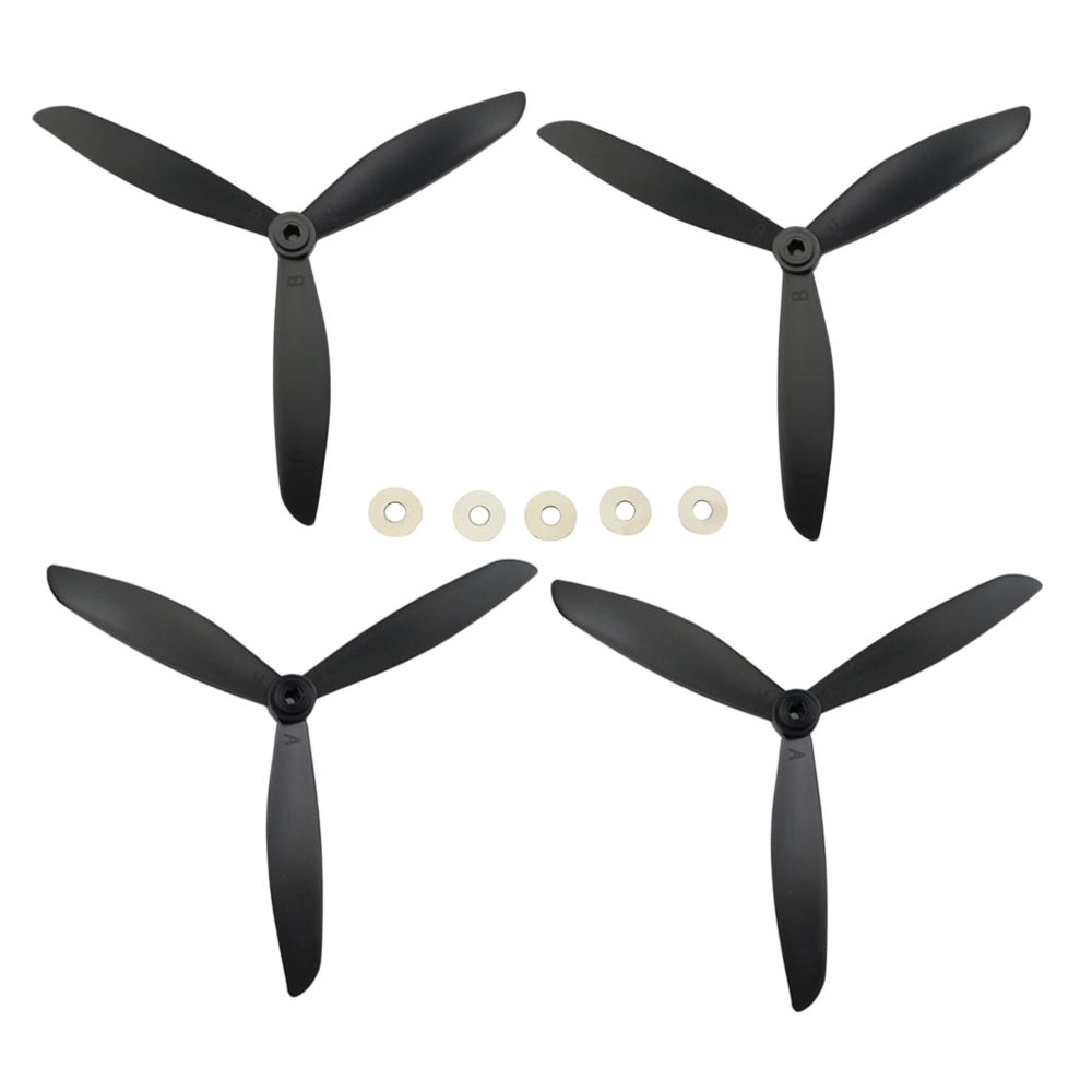 marque generique - hélices à trois pales prop en plastique pour sjrc s70w hs100 rc quadcopter noir - Accessoires et pièces