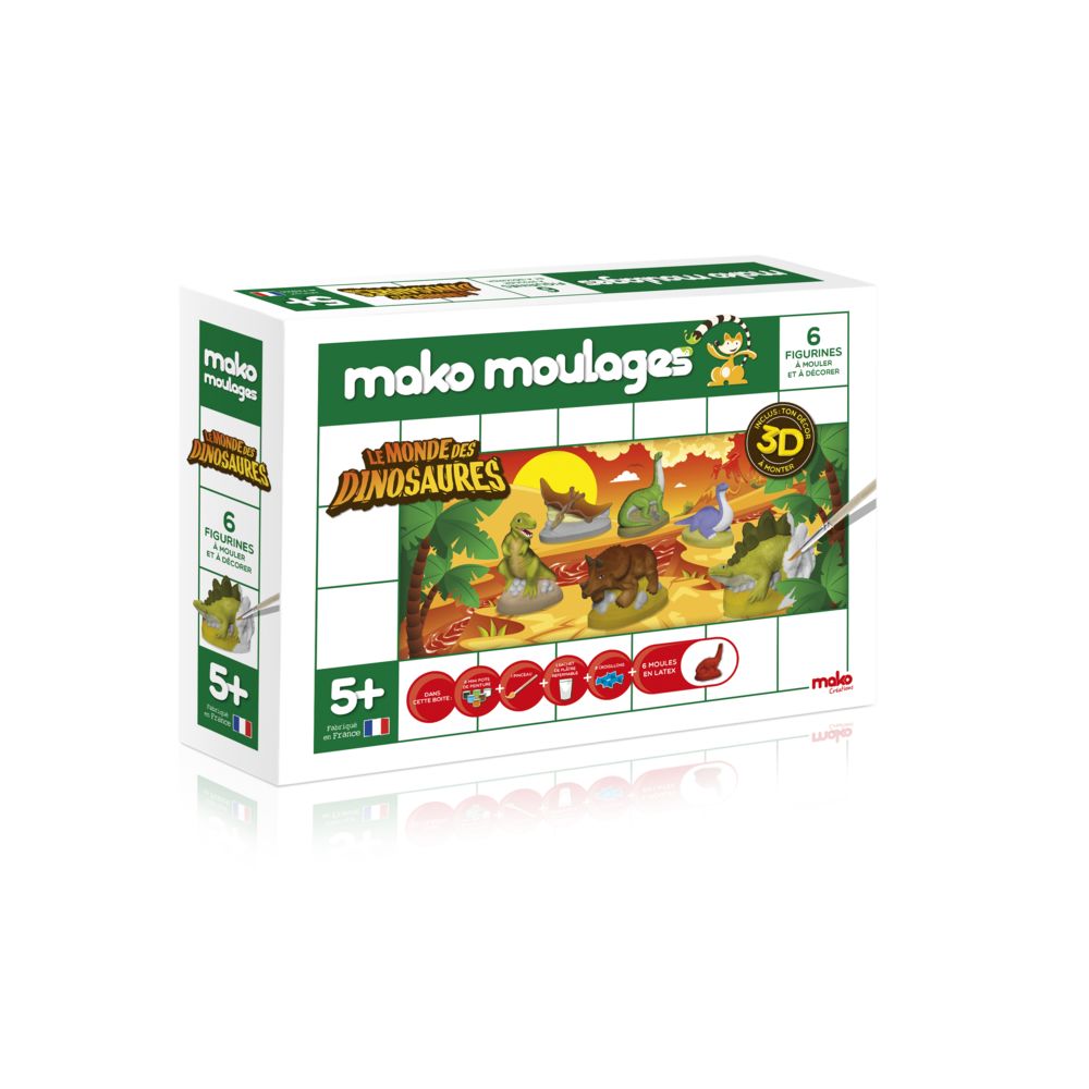 Dujardin - MAKO MOULAGES - Dinosaures - 6 moules - 39018 - Modelage