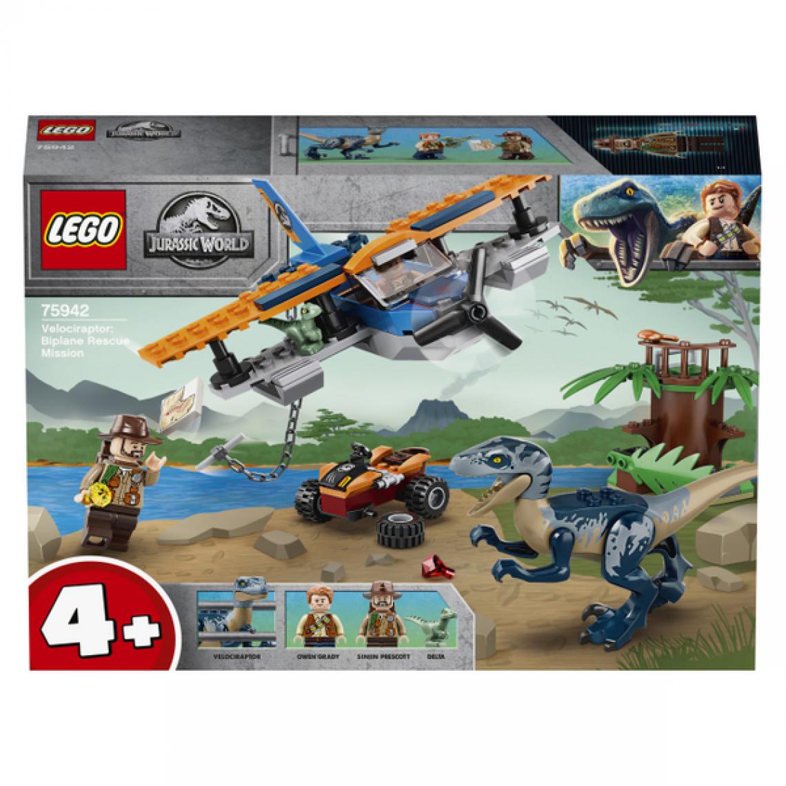 Lego - 75942 Velociraptor : la mission de sauvetage en avion LEGO® Jurassic World - Briques Lego