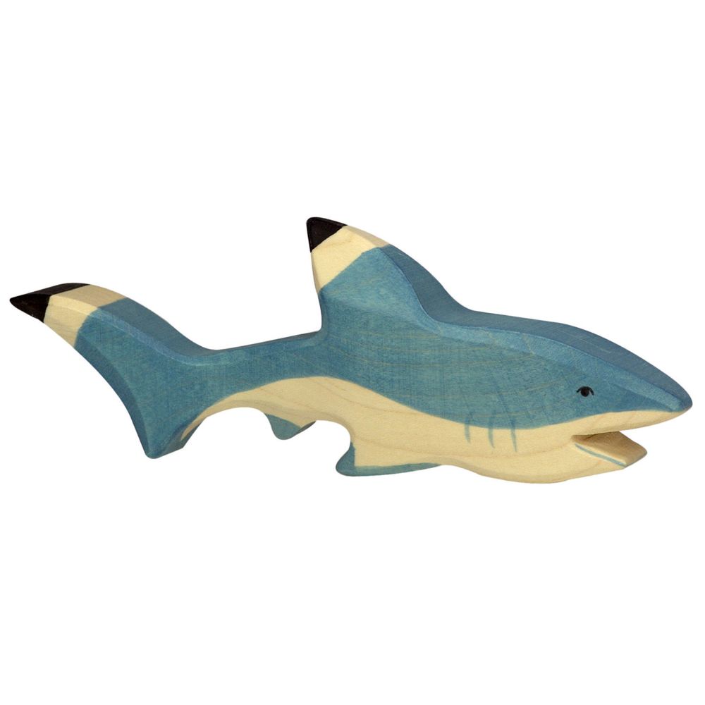 Holztiger - Figurine en bois Holztiger : Animaux de la Mer : Requin - Animaux