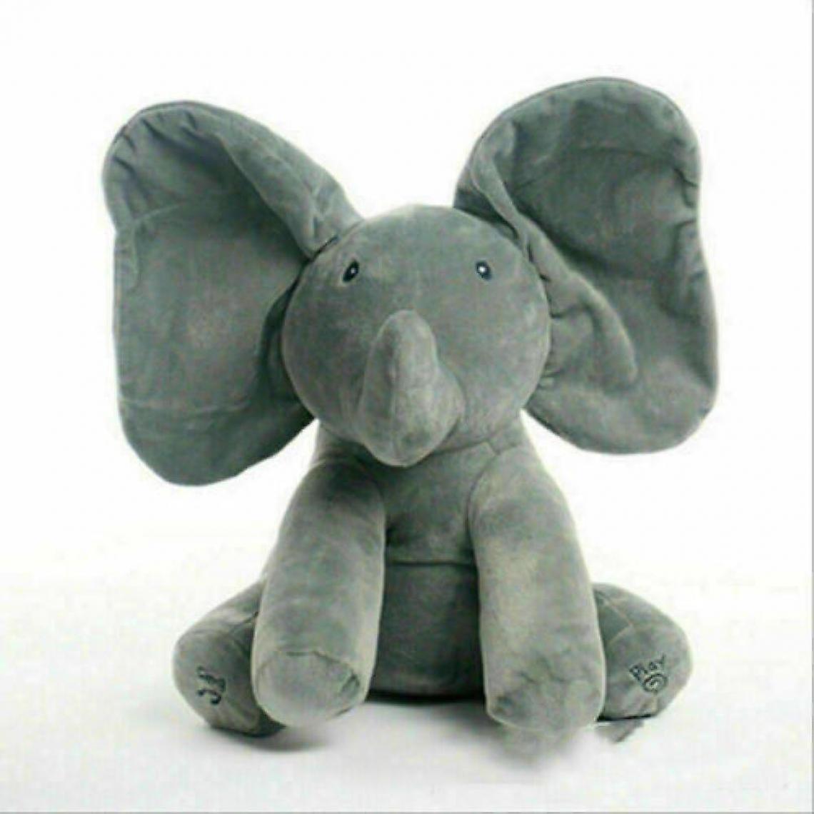 Universal - Musique éléphant peluche jouet peluche chanter poupée bébé cadeau enfant (gris) - Animaux
